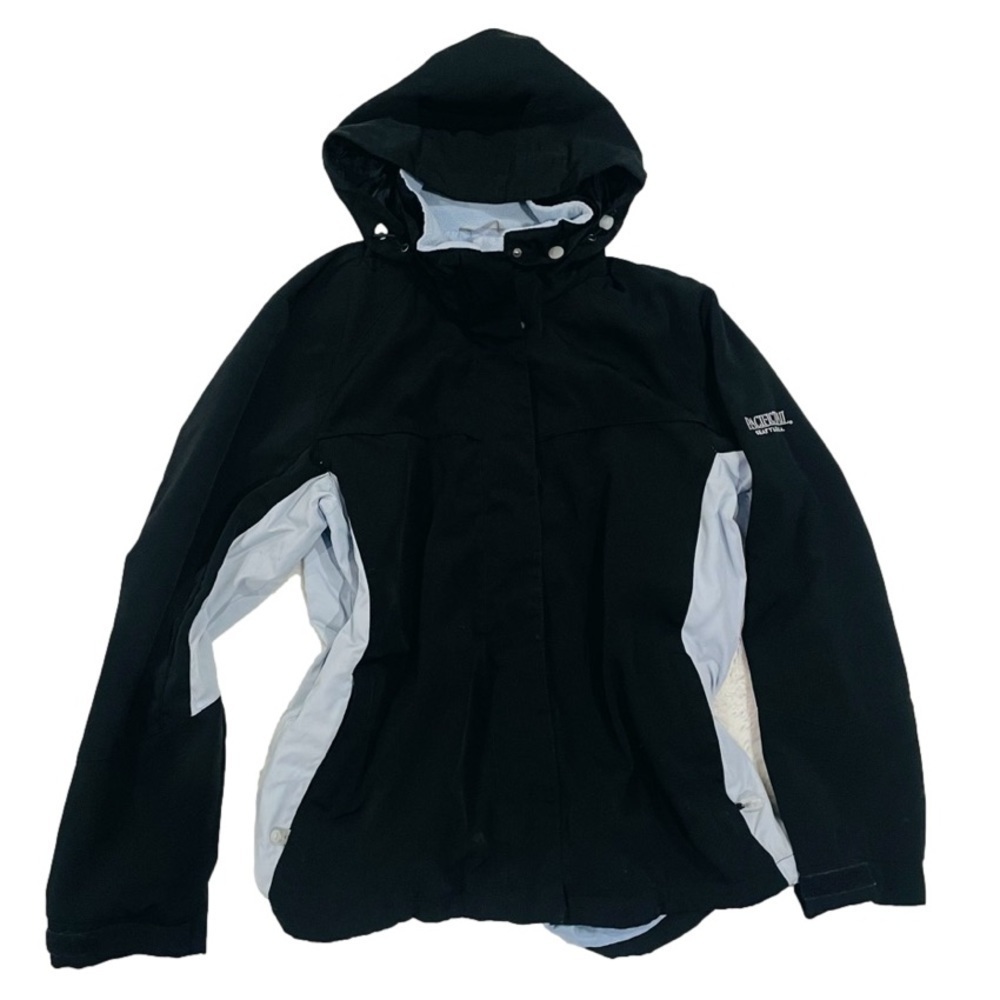 Pacific Trail Seattle Black Blue Two-Tone Women’s Hooded Windbreaker Jacket Sz M